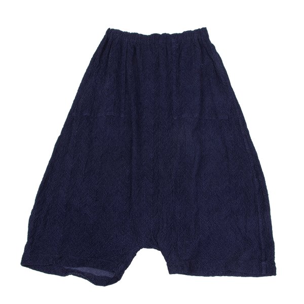 【中古】 イッセイミヤケミーISSEY MIYAKE me 染めヘリンボーン織りサルエルパンツ 紫F【レディース】|PLAYFUL