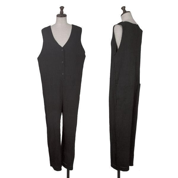 【中古】 イッセイミヤケ ミーISSEY MIYAKE me A-POC INSIDE プリーツオールインワン 黒F【レディース】|PLAYFUL