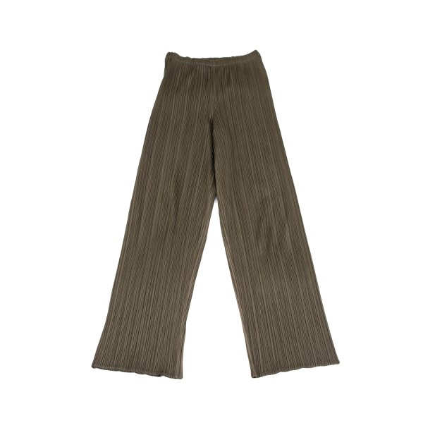 【中古】 筋目プリーズPLEATS PLEASE プリーツストレートパンツ カーキ4【レディース】