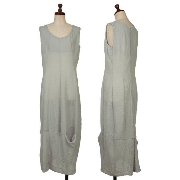 【中古】 コムデギャルソンCOMME des GARCONS ポリタックポケットノースリーブワンピース グレーブルーM【レディース】｜PLAYFUL