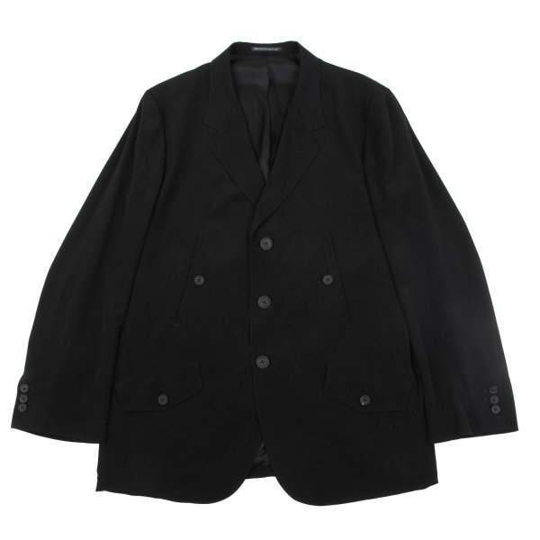 【中古】 ヨウジヤマモト プールオムYohji Yamamoto POUR HOMME クレープデシンポケットデザイン3Bジャケット 黒4【メンズ】