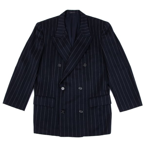 【中古】 トキオクマガイ オムドゥニュイTOKIO KUMAGAI HOMME DE NUIT ウールストライプダブルブレストジャケット 紺48【メンズ】｜PLAYFUL