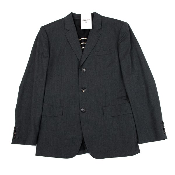 【中古】 ジャンポールゴルチエ オムJean Paul GAULTIER HOMME 裏ボーダーウール3Bジャケット グレー50【メンズ】