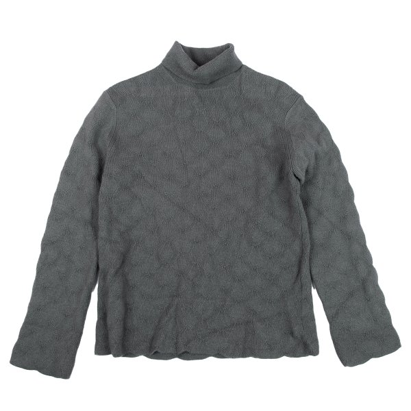 【中古】 コムデ給仕 オムプリュスCOMME des GARCONS HOMME PLUS 毛糸蜿蜒たる織りタートルネックニットセーター 薄墨色M位【メンズ】