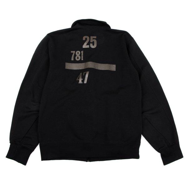 【中古】 コムデギャルソン オムプリュスCOMME des GARCONS HOMME PLUS バックナンバリングジップアップジャージーブルゾン 黒M【メンズ】