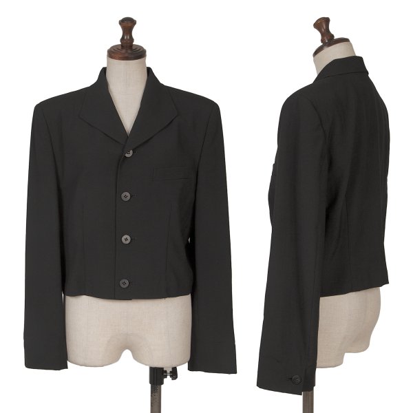 【中古】 トリココムデギャルソンtricot COMME des GARCONS ウール4Bショートジャケット 黒M【レディース】