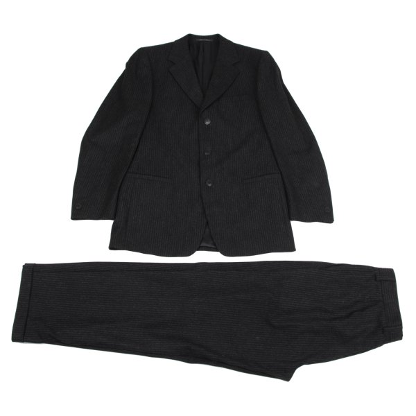 【中古】 イスタンテistante シャドーストライプウールセットアップスーツ 濃グレー50 52【メンズ】|PLAYFUL