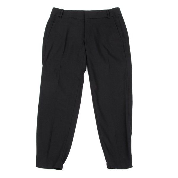 【中古】 ヘルムートラングHELMUT LANG ウール裾ゴムパンツ 黒【レディース】|PLAYFUL
