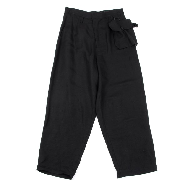 【中古】 ワイズY\u0027s リネンレーヨンポケットデザインサルエルパンツ 黒1【レディース】