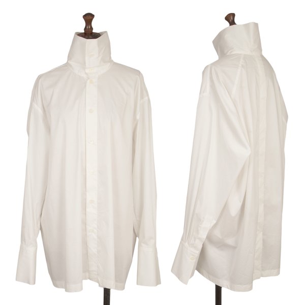 【中古】 イッセイミヤケISSEY MIYAKE コットンナイロンストレッチハイネックシャツ オフ2【レディース】|PLAYFUL