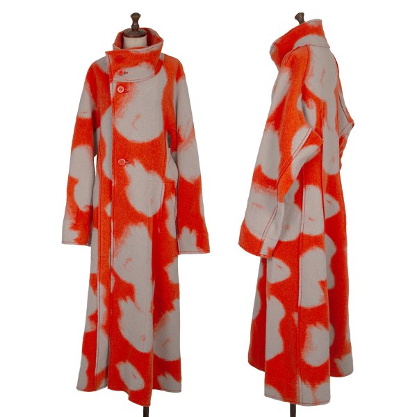 【中古】 イッセイミヤケISSEY MIYAKE 総柄ハイネックコート オレンジグレーM位【レディース】｜PLAYFUL 88,201円