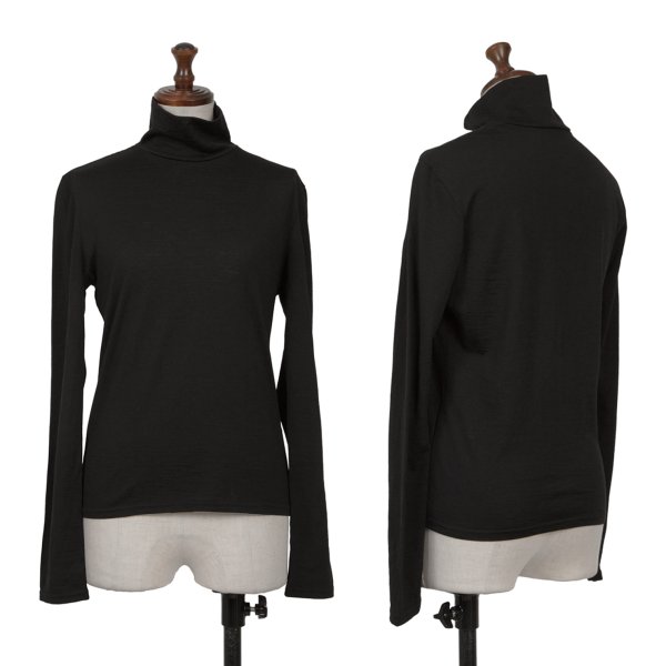 【中古】 ヨウジヤマモト ノアールYohji Yamamoto NOIR ウールハイネックカットソー 黒3【レディース】