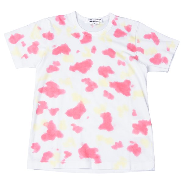 【中古】 コムコム コムデ給仕COMME des GARCONS コットンタイダイ染めティーシャツ  赤白XS【レディース】