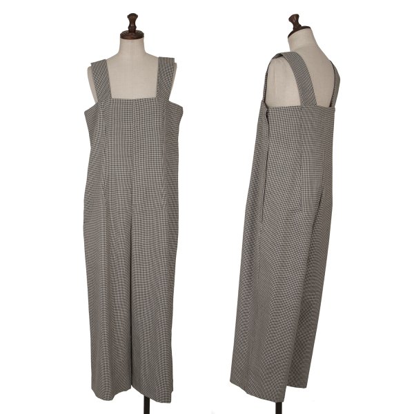 【中古】 コムコム コムデギャルソンCOMME des GARCONS ウールハウンドトゥースサロペット グレーXS【レディース】｜PLAYFUL