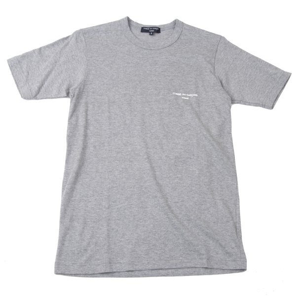 【中古】 コムデ給仕 オムCOMME des GARCONS HOMME コットンポイントロゴプリントプルオーバー 薄墨色S【メンズ】