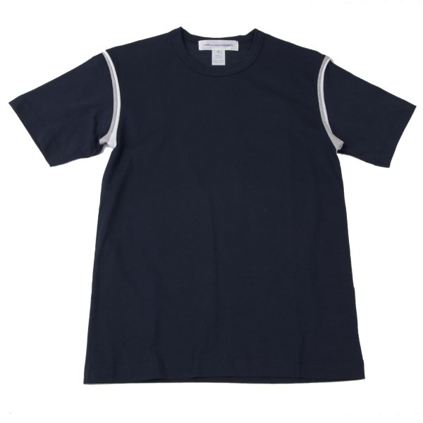 【中古】 コムデ給仕 プルオーバーCOMME des GARCONS SHIRT 綿織物袖うつり変わりプルオーバー 紺S【メンズ】