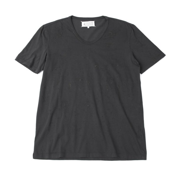 【中古】 メゾンマルタンマルジェラMaison Martin Margiela 10 えの具スプラッシュ刷り上げるプルオーバー 濃灰色46【メンズ】