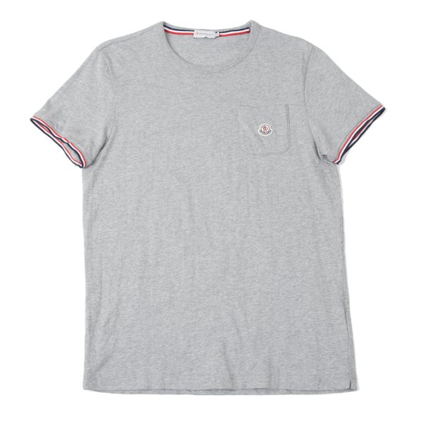 【中古】 モンク軌跡MONCLER コットンロゴパッチポケットプルオーバー 薄墨色M【メンズ】