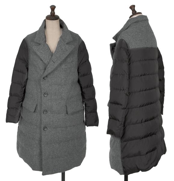 【中古】 トリココムデギャルソンtricot COMME des GARCONS 絨毛うつり変わり打ち倒す厚地の外套 薄墨色黒L【レディース】 コート・ジャケット-メンズファッション