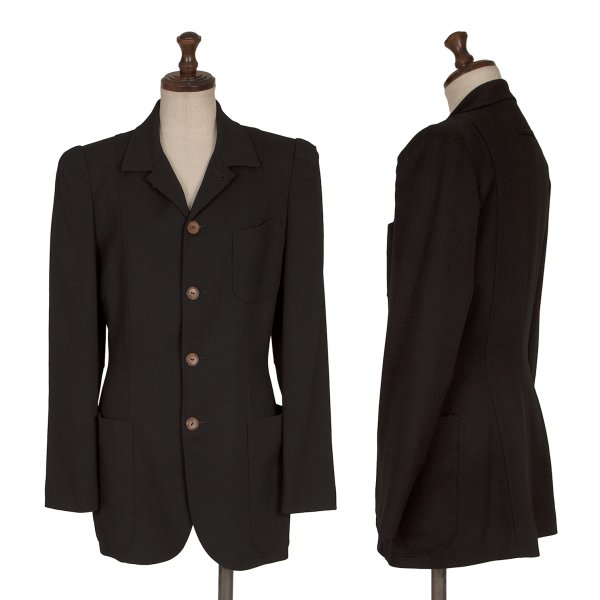 【中古】 ジャンポールゴルチエ 古典派音楽Jean Paul GAULTIER CLASSIQUE ウールパワーショルダージャケット 黒40【レディース】