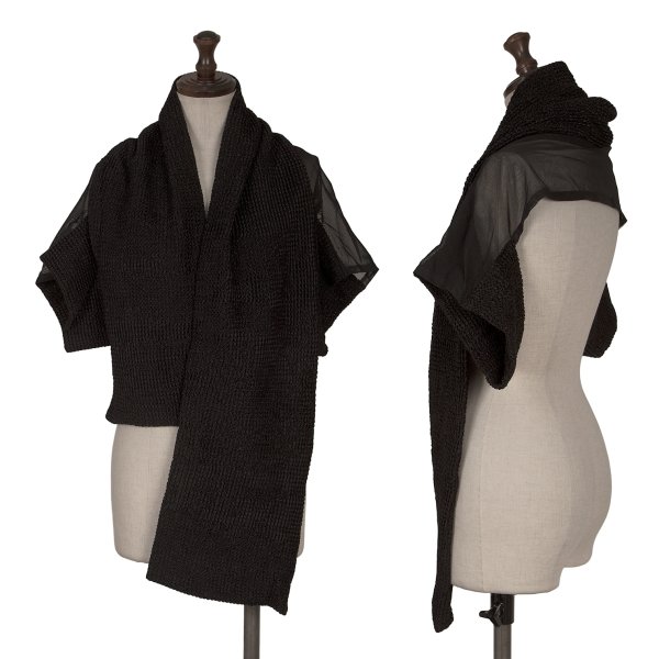 【中古】 ヨウジヤマモト ノアールYohji Yamamoto NOIR メッシュ切替ワッフルニットボレロ 黒3【レディース】｜PLAYFUL