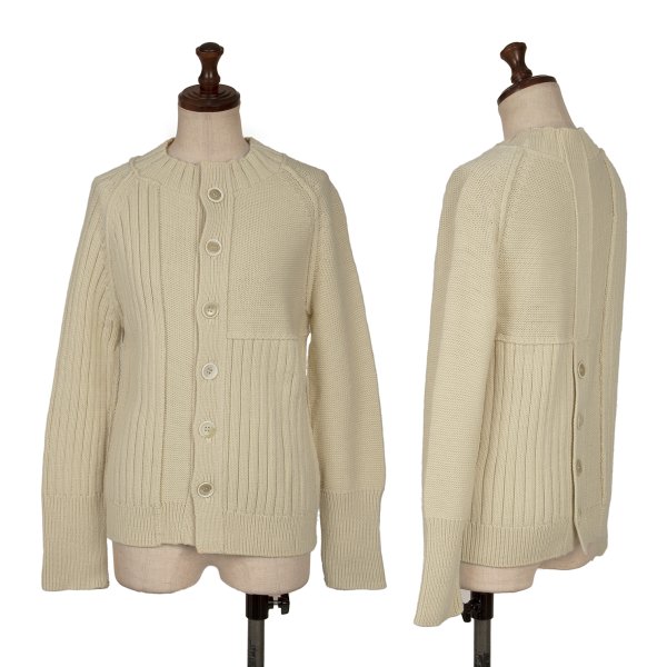 【中古】 ヨウジヤマモト ファムYohji Yamamoto FEMME 肋筋うつり変わり編み物ジレー 象牙色2【レディース】