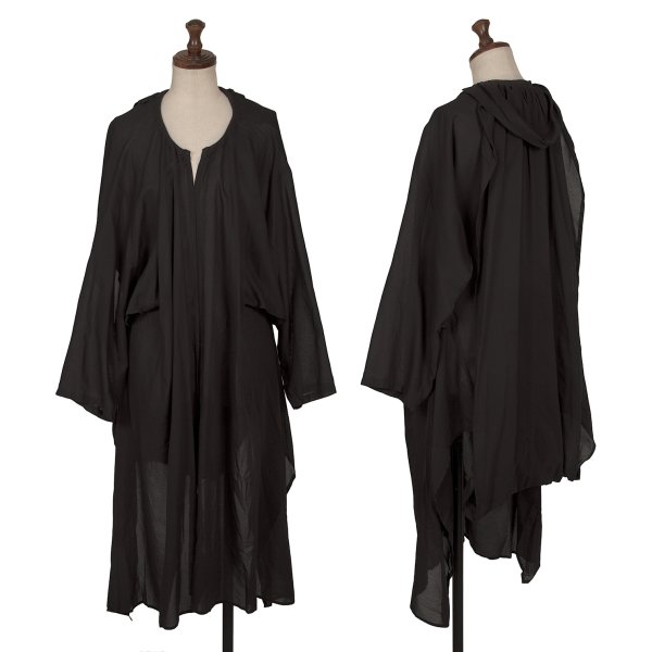 【中古】 ヨウジヤマモト ファムYohji Yamamoto FEMME シースルーコットンバックギャザーループデザインコート チャコール1【レディース】|PLAYFUL