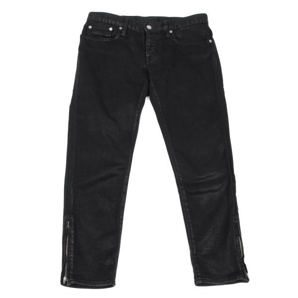 【中古】 ヒステリックグラマーHYSTERIC GLAMOUR 上塗り裾ジップパンツ 黒S【レディース】