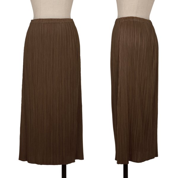 【中古】 筋目プリーズPLEATS PLEASE 筋目A伝達ルートスコート 茶2【レディース】