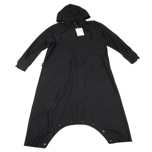 【中古】 グラウンド ワイGround Y ウールポリギャバインシームボタンフーテッドオーバーオール 黒3【メンズ】｜PLAYFUL