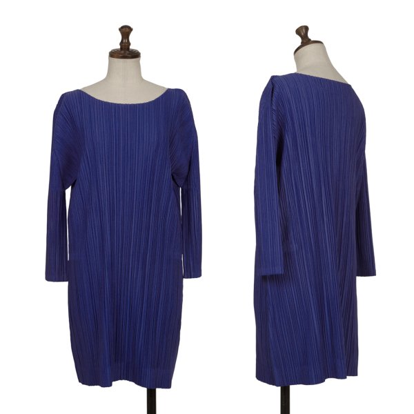 【中古】 筋目プリーズPLEATS PLEASE 筋目上着 青3【レディース】