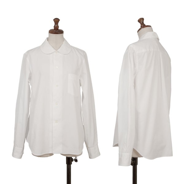 【中古】 ローブドシャンブル コムデギャルソンrobe de chambre COMME des GARCONS 丸襟コットンシャツ 白M【レディース】｜PLAYFUL