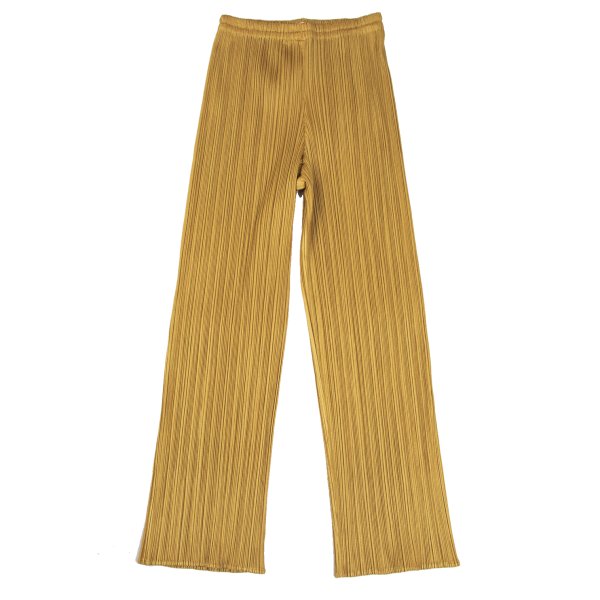 【中古】 プリーツプリーズPLEATS PLEASE プリーツストレートパンツ マスタード2【レディース】