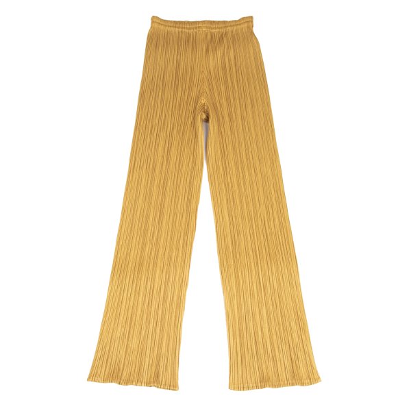 【中古】 プリーツプリーズPLEATS PLEASE プリーツストレートパンツ マスタード3【レディース】