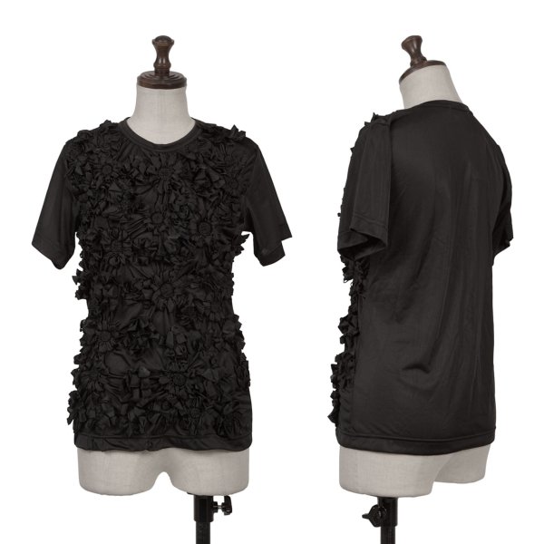 コムデギャルソンCOMME des GARCONS フラワーモチーフストレッチTシャツ 黒S【レディース】｜PLAYFUL