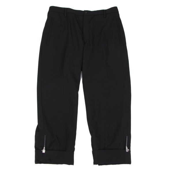 【中古】 ヨウジヤマモト プールオムYohji Yamamoto POUR HOMME ウールギャバ裾ririジップダブルパンツ 黒3【メンズ】|PLAYFUL