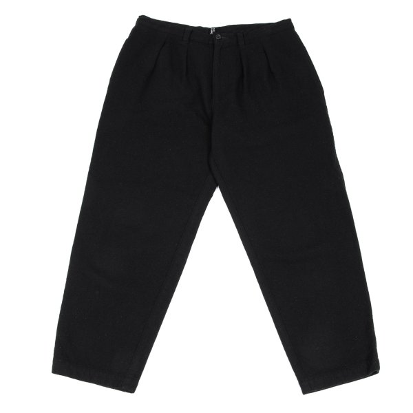 【中古】 トリココムデギャルソンtricot COMME des GARCONS ウール混縮絨テーパードタックパンツ 黒M【レディース】｜PLAYFUL