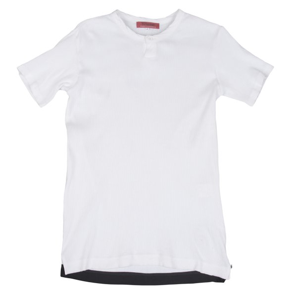 【中古】 ワイズフォーメンY\u0027s for men 裾うつり変わりコットンリブプルオーバー 白2【メンズ】