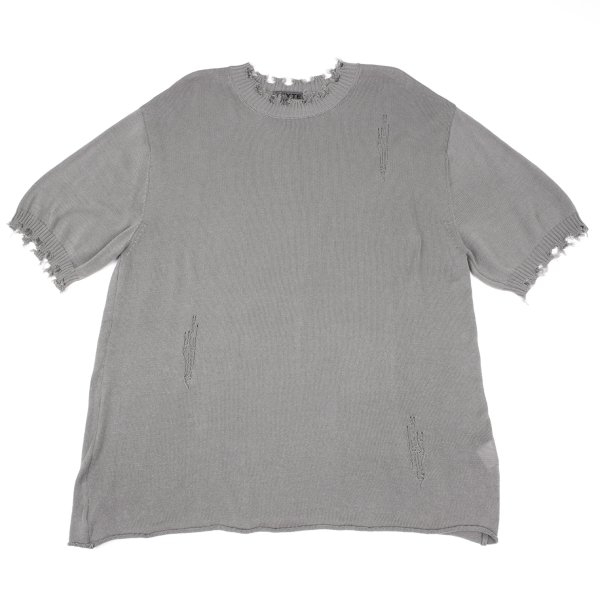 【中古】 サイトSYTE クラッシュコットン半袖ニット グレー3【メンズ】
