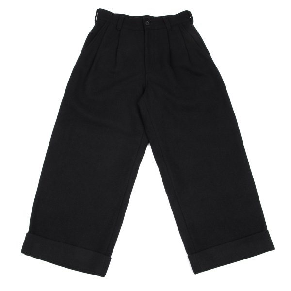 【中古】 グランドワイGround Y ウールモッサダブルパンツ 黒1【レディース】|PLAYFUL
