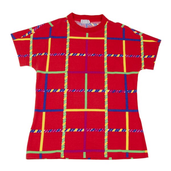 【中古】 ジャンニヴェルサーチGIANNI VERSACE 派手透かし彫り刷り上げるプルオーバー 赤他M位【メンズ】