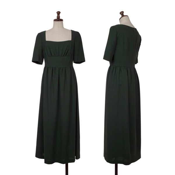 【中古】 シビラSybilla デコルテ切替ギャザー半袖ワンピース 緑M【レディース】｜PLAYFUL 11,625円
