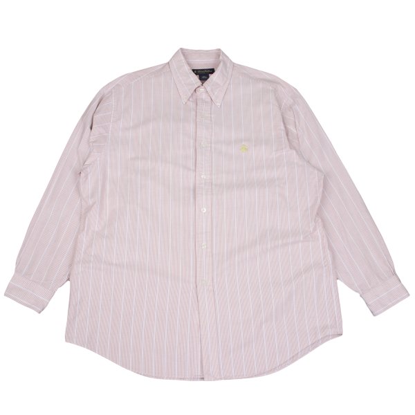 【中古】 ブルックスブラザーズBrooks Brothers 縞模様織り名取り草落ち込む長袖プルオーバー 赤オフL【メンズ】