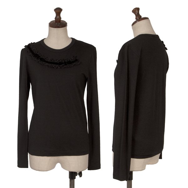 【中古】 コムコム コムデギャルソンCOMME des GARCONS リボンテープ装飾ニットソー 黒SS【レディース】|PLAYFUL