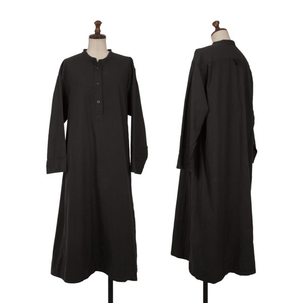 【中古】 マーガレットハウエルMARGARET HOWELL バンドカラープルオーバーワンピース 黒F【レディース】