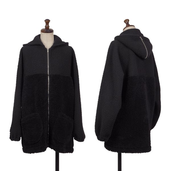 【中古】 トリココムデギャルソンtricot COMME des GARCONS ボアジップフーディーブルゾン 黒M【レディース】