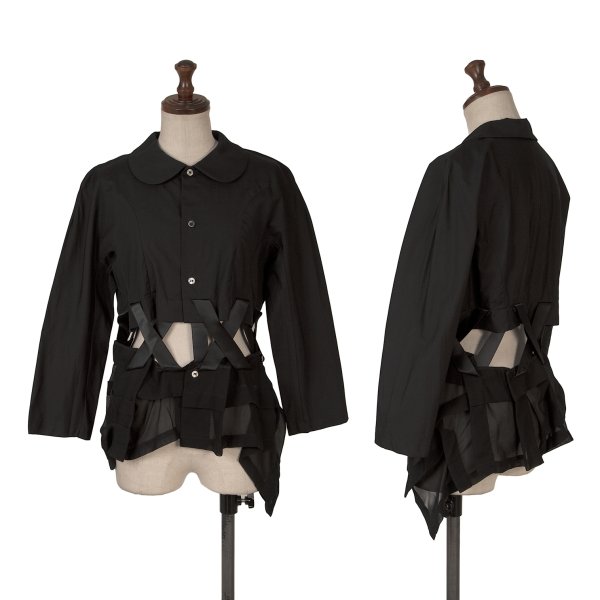 【中古】 コムデギャルソンCOMME des GARCONS テープ継ぎヘムシアードルマンブラウス 黒S【レディース】｜PLAYFUL
