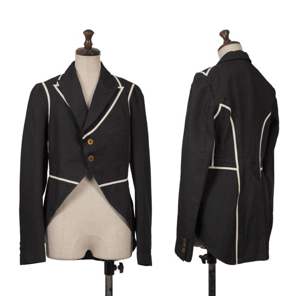 【中古】 コムコム コムデ給仕COMME des GARCONS エステルテーピングデザイン燕尾上衣 黒S【レディース】