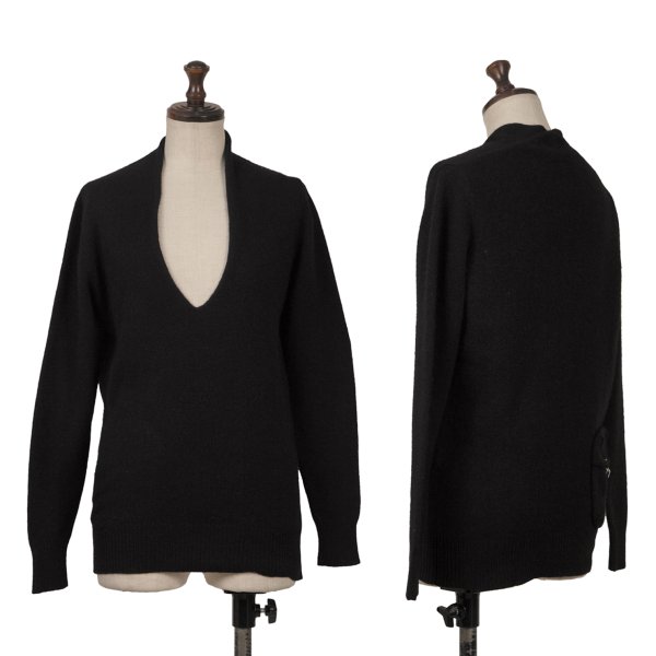 【中古】 スナオクワハラsunao kuwahara 裏フローラルウールVネックニットセーター 黒他M【レディース】｜PLAYFUL