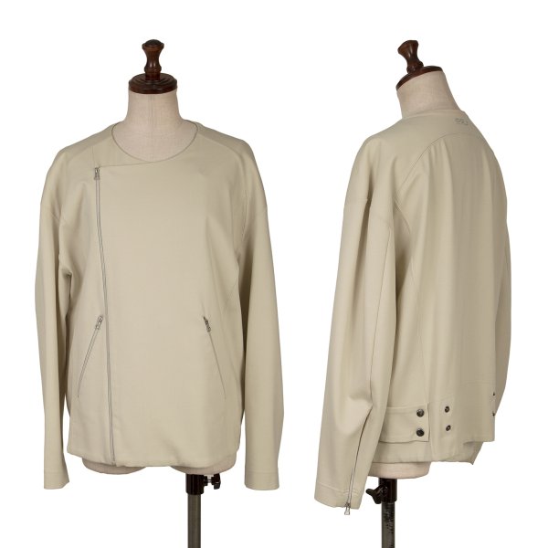 【中古】 イッセイミヤケ ハートISSEY MIYAKE HaaT ORJ ノーカラージップアップジャケット ベージュ2【レディース】